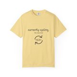 "Currently cycling. (the tank kind)" Unisex Heavyweight T-Shirt, photo 5