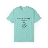 "Currently cycling. (the tank kind)" Unisex Heavyweight T-Shirt, photo 6